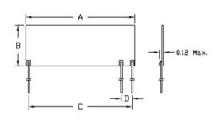 HVD Series Resistor Chip Drawing with dimensions